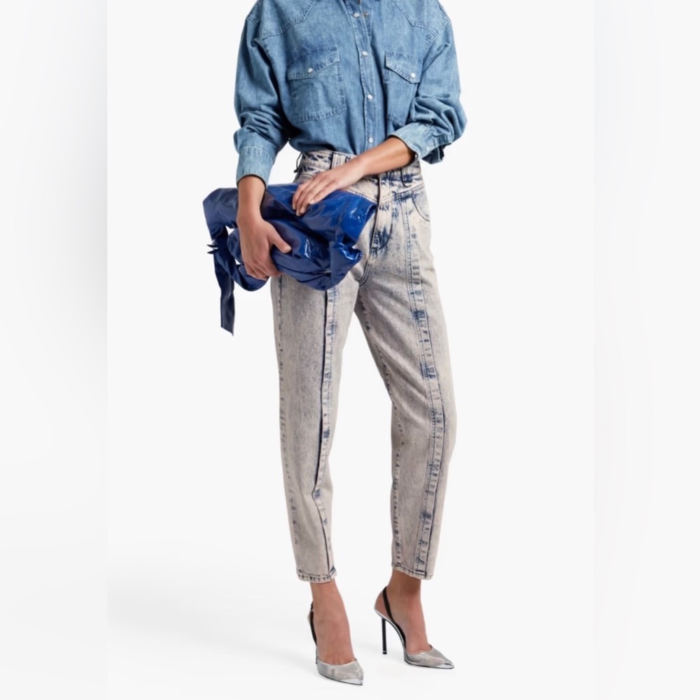 IRO mojo acid-wash high-rise tapered jeans